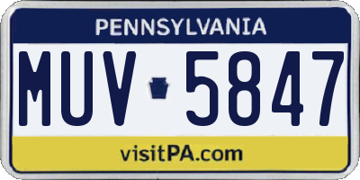 PA license plate MUV5847