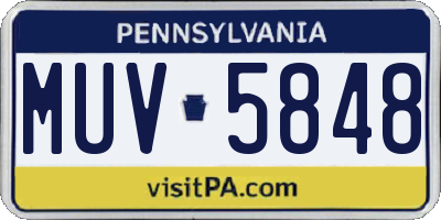 PA license plate MUV5848