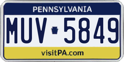 PA license plate MUV5849