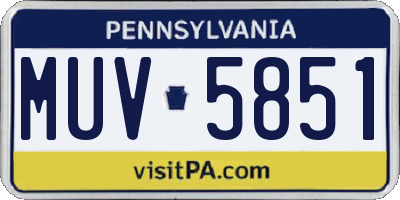 PA license plate MUV5851