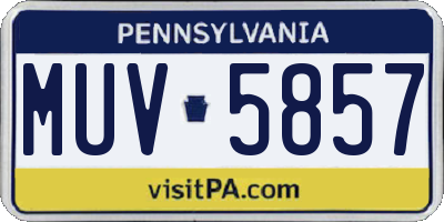 PA license plate MUV5857