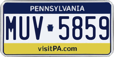 PA license plate MUV5859