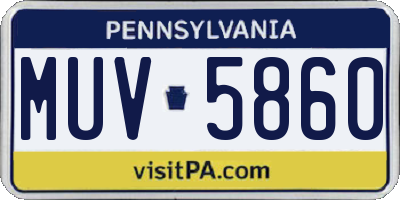 PA license plate MUV5860