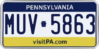 PA license plate MUV5863