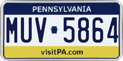 PA license plate MUV5864