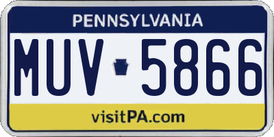 PA license plate MUV5866