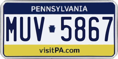 PA license plate MUV5867