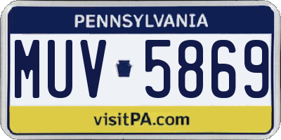 PA license plate MUV5869