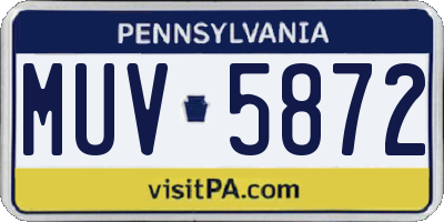 PA license plate MUV5872