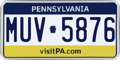 PA license plate MUV5876