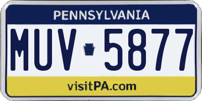 PA license plate MUV5877