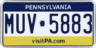 PA license plate MUV5883