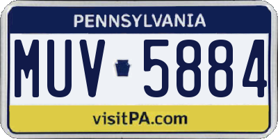 PA license plate MUV5884
