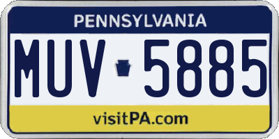PA license plate MUV5885