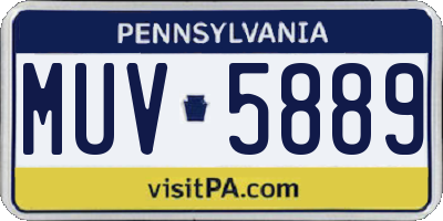 PA license plate MUV5889