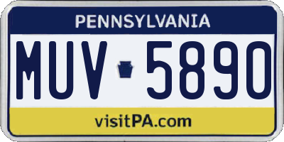 PA license plate MUV5890
