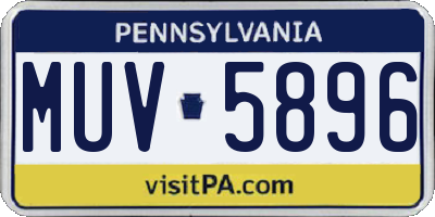 PA license plate MUV5896