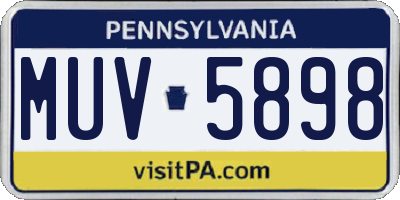PA license plate MUV5898