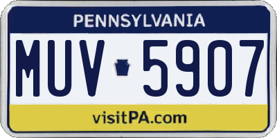 PA license plate MUV5907