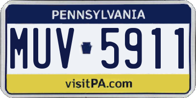 PA license plate MUV5911
