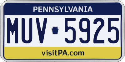 PA license plate MUV5925