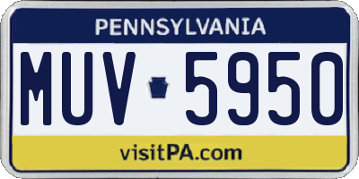PA license plate MUV5950