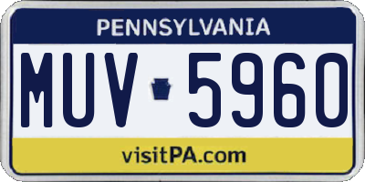 PA license plate MUV5960