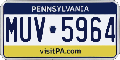 PA license plate MUV5964