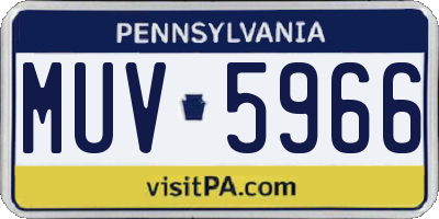PA license plate MUV5966
