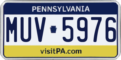 PA license plate MUV5976