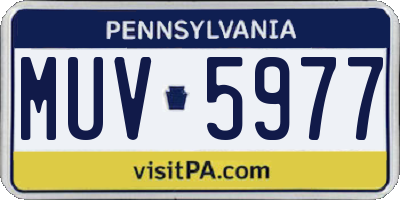 PA license plate MUV5977