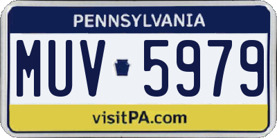 PA license plate MUV5979