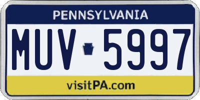 PA license plate MUV5997