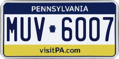 PA license plate MUV6007