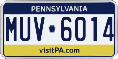 PA license plate MUV6014
