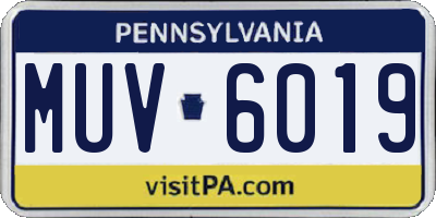 PA license plate MUV6019