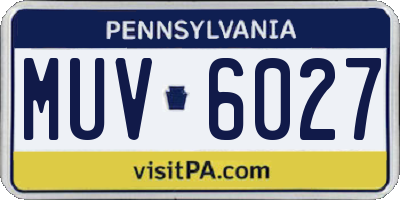 PA license plate MUV6027