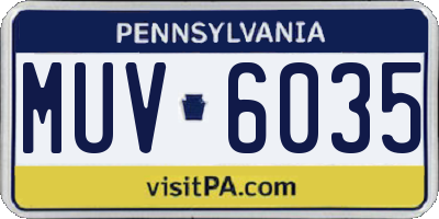 PA license plate MUV6035