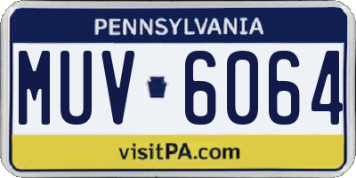 PA license plate MUV6064