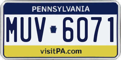 PA license plate MUV6071