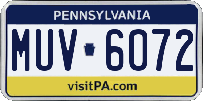 PA license plate MUV6072