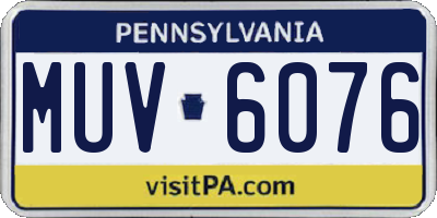 PA license plate MUV6076