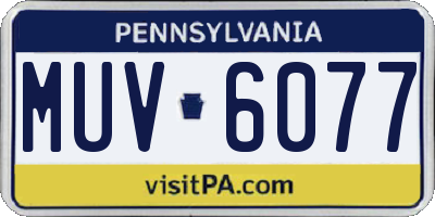 PA license plate MUV6077