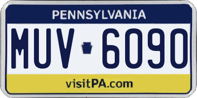 PA license plate MUV6090