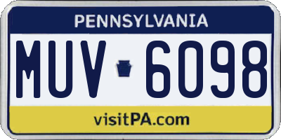 PA license plate MUV6098