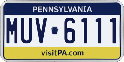 PA license plate MUV6111