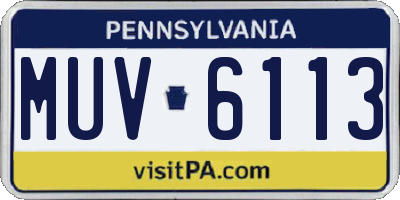 PA license plate MUV6113