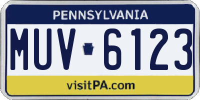 PA license plate MUV6123
