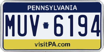 PA license plate MUV6194