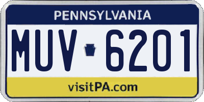 PA license plate MUV6201